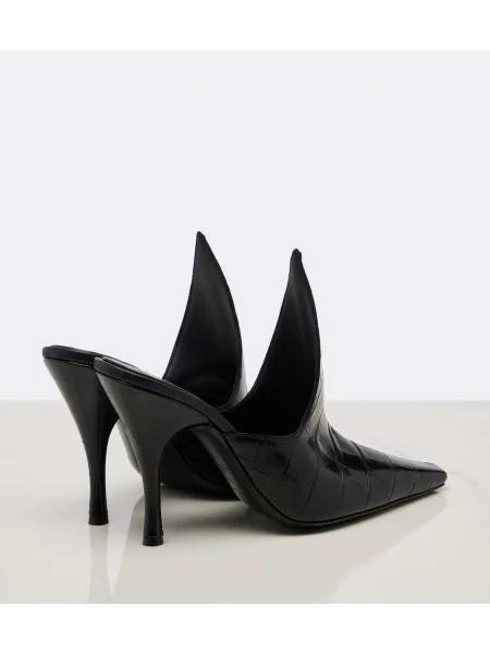 Papuci tip mules Alaïa din piele negru