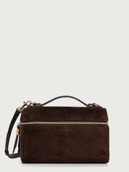 Top Tory Burch zamszowy brązowy
