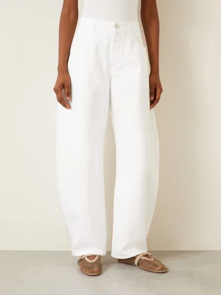 Alaïa Jeansy Barrel weiss