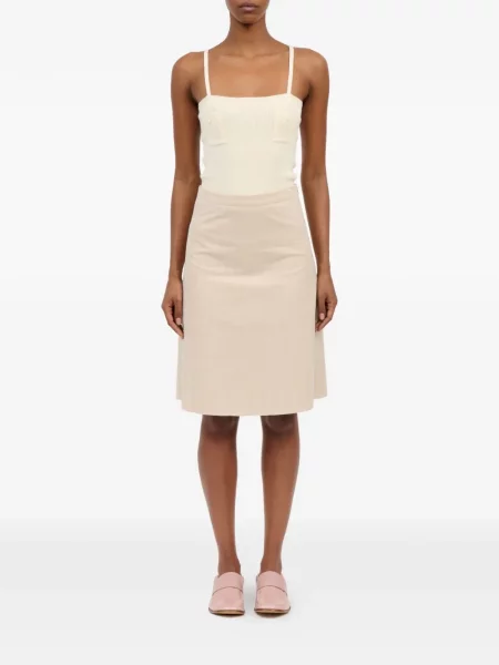Fusta plisata Mm6 Maison Margiela din poplin