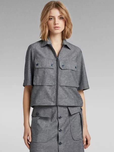 Укорочена сорочка G-star Raw сіра