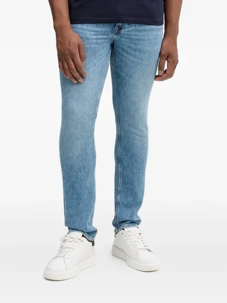 Blugi Guess cu autograf albastru