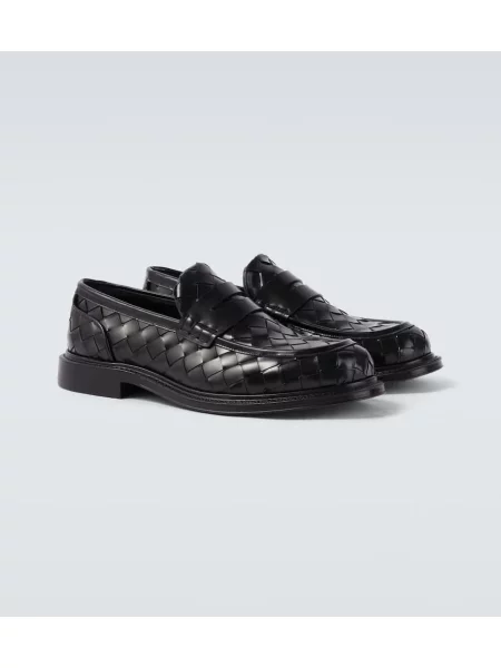 Pantofi loafer Bottega Veneta din piele negru