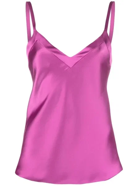 Top Blanca Vita din satin cu decolteu în V violet