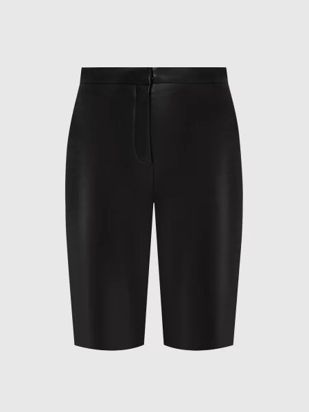 Шкіряні шорти Balmain чорні