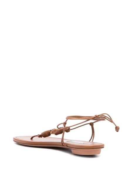 Кожени сандали Aquazzura без ток кафяво