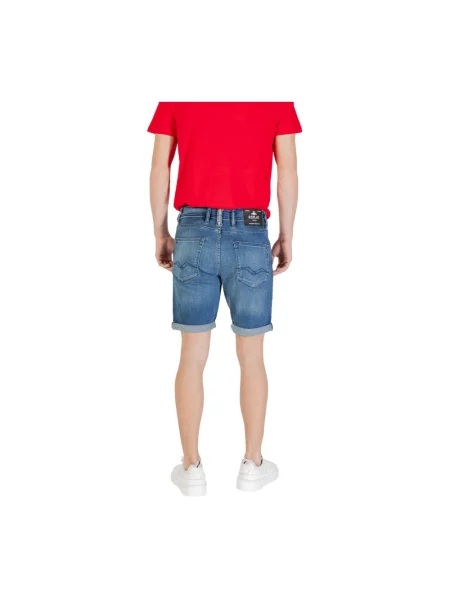 Szorty jeansowe Replay zwężane casual niebieskie