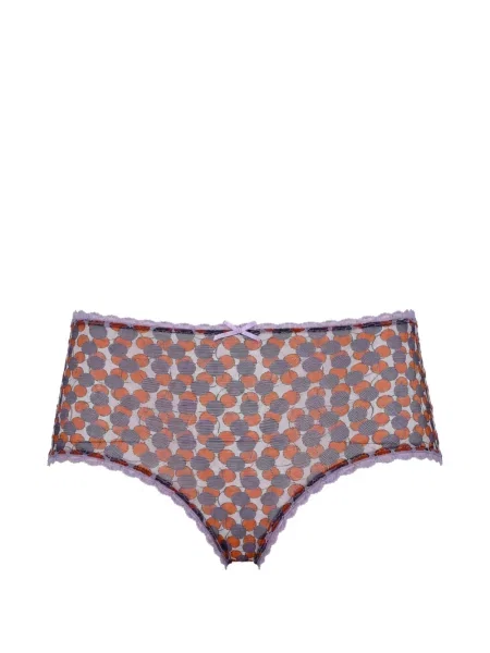 Chiloți briefs Laura Urbinati cu imagine cu imprimeu geometric din dantelă violet