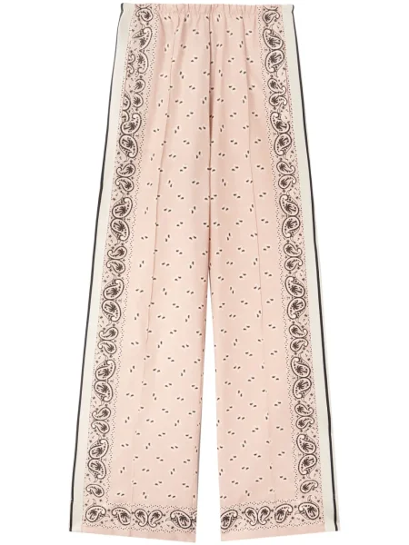 Pantaloni Palm Angels cu imagine cu model paisley roz