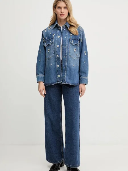 Классическая ошейниковый рубашка Allsaints синяя