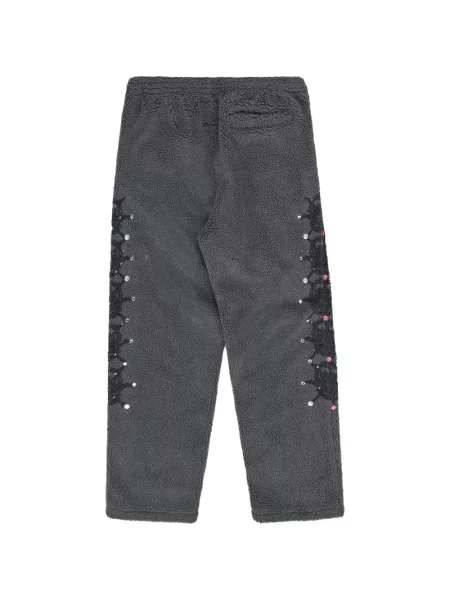 Pantaloni Sp5der din fleece alergare gri