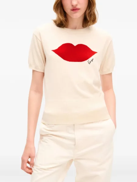 Scurt tricou Kenzo tricotate alb
