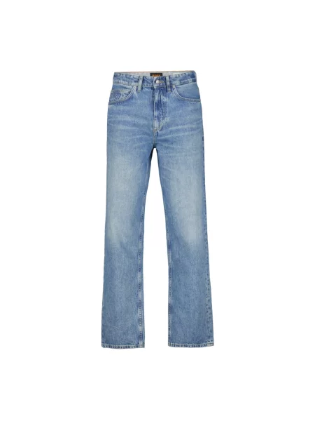 Jeansy straight leg Boss niebieskie