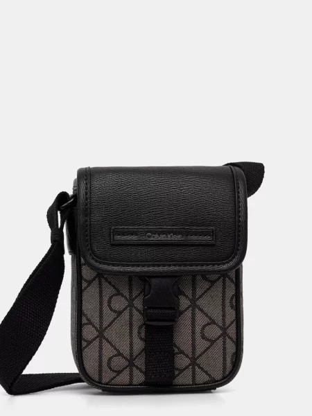 Geantă crossover Calvin Klein Mixed Emblem Aop Bej maro