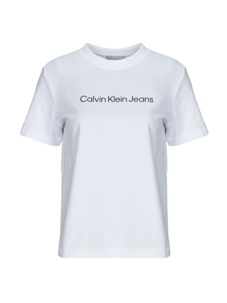 Klasszikus denim ruha Calvin Klein Jeans fehér