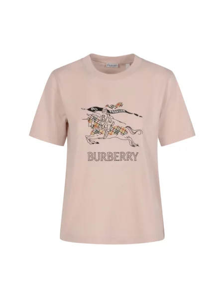 Koszulka Burberry w kratę różowa