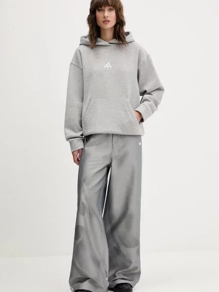 Кофта adidas All Szn Holiday з капюшоном з принтом сірий