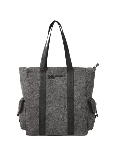 KARL LAGERFELD JEANS Nakupovalna torba siva črna