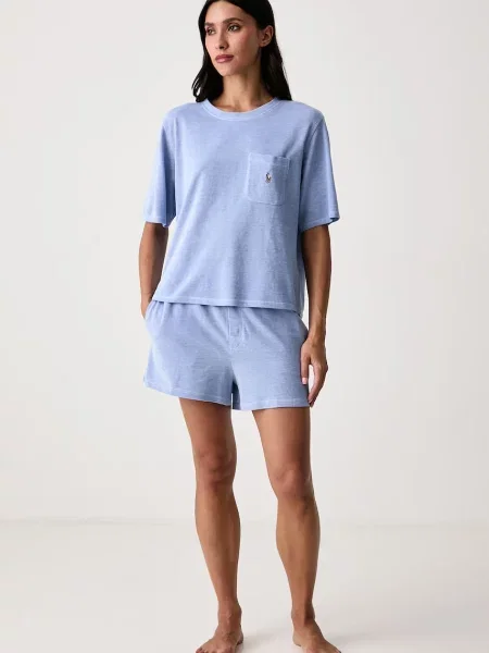 Polo Ralph Lauren dvojdielne pyžamo dámske s bavlnou modrá