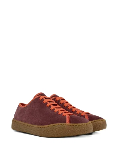 Sneakerși Camper cu șireturi din piele de căprioară roșu