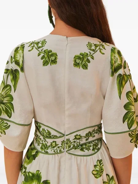 Rochie midi Farm Rio cu model floral cu imagine până la genunchi