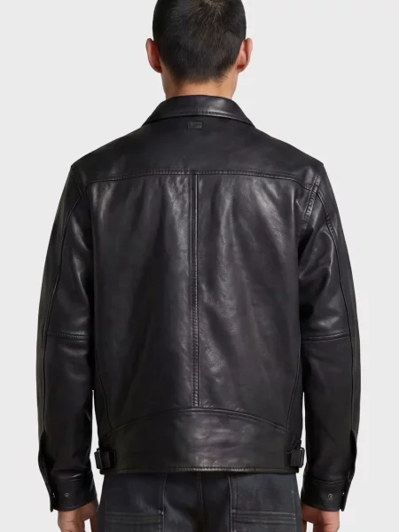 Шкіряна куртка G-star Raw чорна