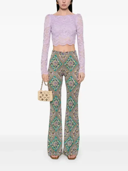 Pantaloni Etro cu model floral cu imagine gri