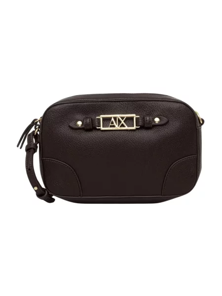 Armani Exchange torebka crossbody z imitacji skóry brązowa