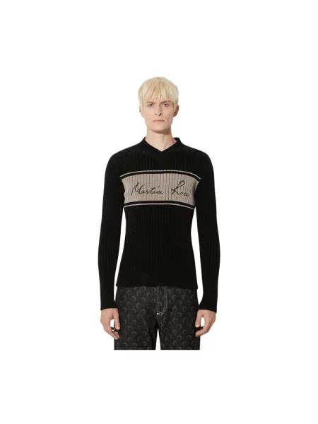 Martine Rose sweter Chenille V-Neck Jumper czarny