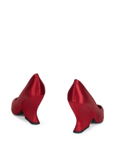 Pantofi cu toc Alberta Ferretti din satin roșu