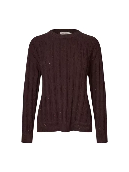 Dzianinowy sweter Masai brązowy