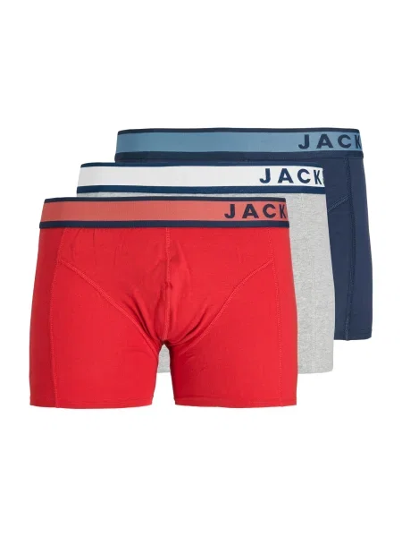 JACK & JONES Boksarice JACDENVER marine / svetlo / pegasto / temno rdeča siva