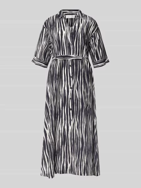 Sukienka koszulowa z mieszanki z listwą guzikową model Salma' Guido Maria Kretschmer Woman czarna