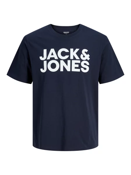 JACK & JONES Tricou Corp bleumarin / murdar alb