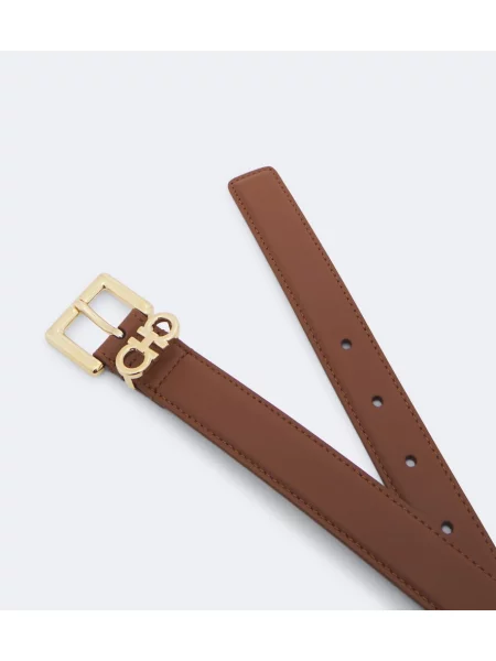 Cu centură curea Ferragamo din piele maro