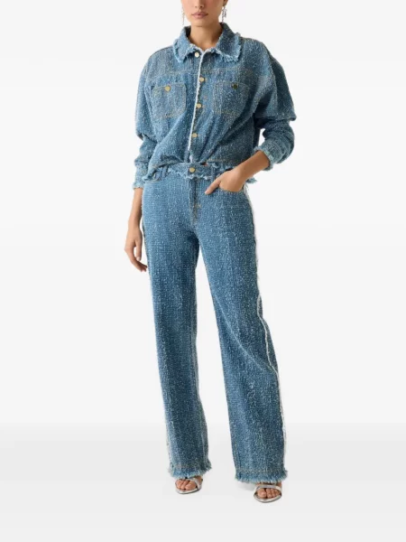 Geacă de blugi Guess din tweed albastru