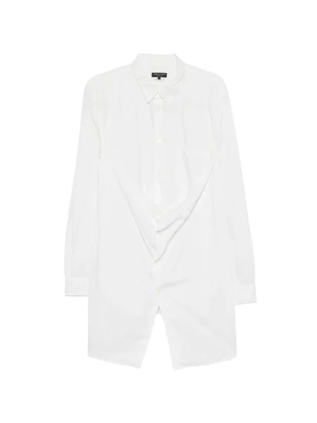 Cămașă Comme Des Garcons Homme Plus drapată cu legături alb