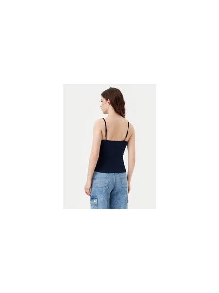 Tommy Jeans Felső Essential Slim Fit sötétkék