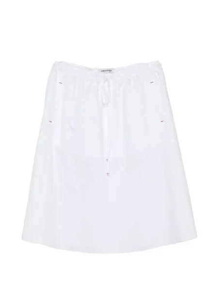 Șnur de strângere fustă midi Low Classic clasică până la genunchi alb