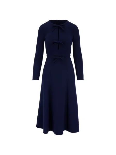 Rochie midi Carolina Herrera cu funde până la genunchi de costum albastru