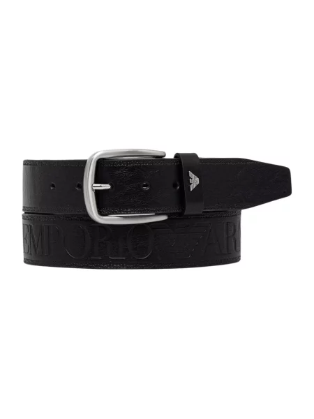 Pasek Emporio Armani skórzany czarny