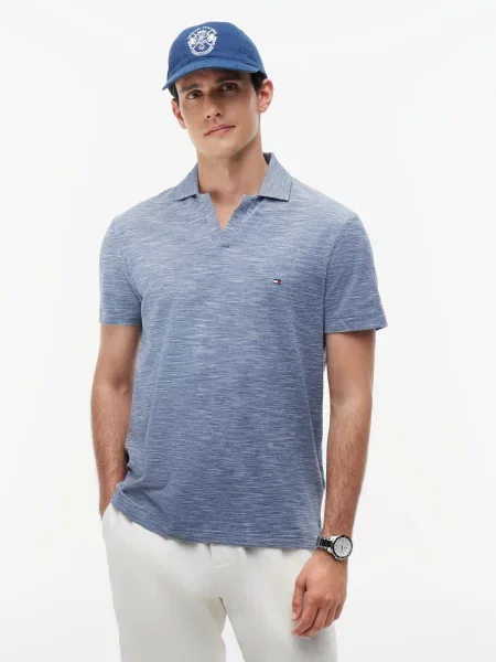 TOMMY HILFIGER Tričko melírovaná modrá