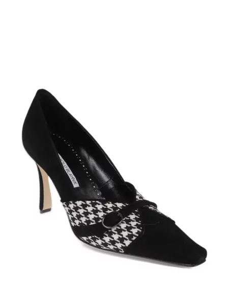 Pantofi cu toc Manolo Blahnik cu model pepito cu cataramă negru