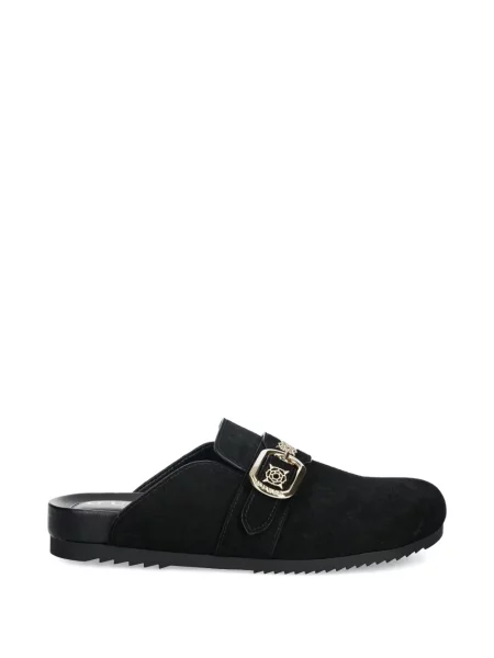 Papuci tip mules Guess cu cataramă cu bretele negru