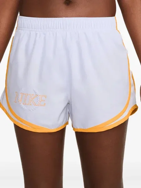 Pantaloni scurți Nike alergare cu talie înaltă în carouri albastru