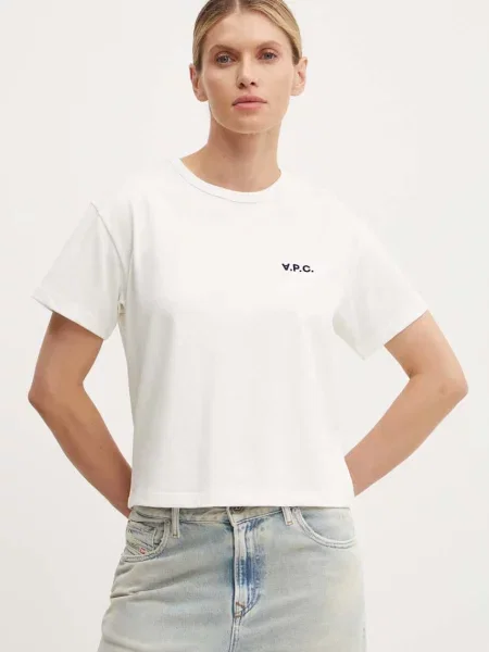A.P.C. tricou din t-shirt boxy petit vpc femei alb