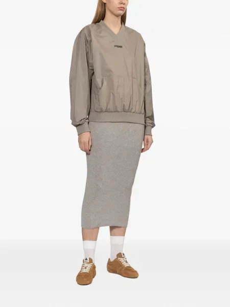 Hanorac Fear Of God Essentials cu imagine cu decolteu în V maro