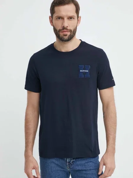 T-shirt z naszywką z logo Tommy Hilfiger granatowa