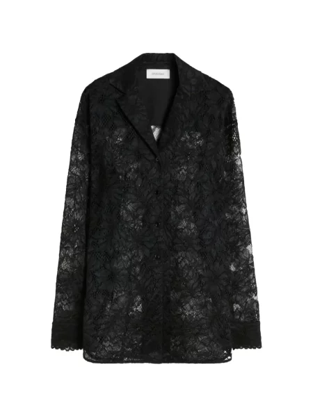 Cămașă cu flori Sportmax cu model floral din dantelă negru