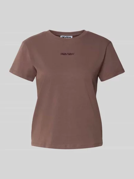 T-shirt z okrągłym dekoltem i wyhaftowanym logo Review